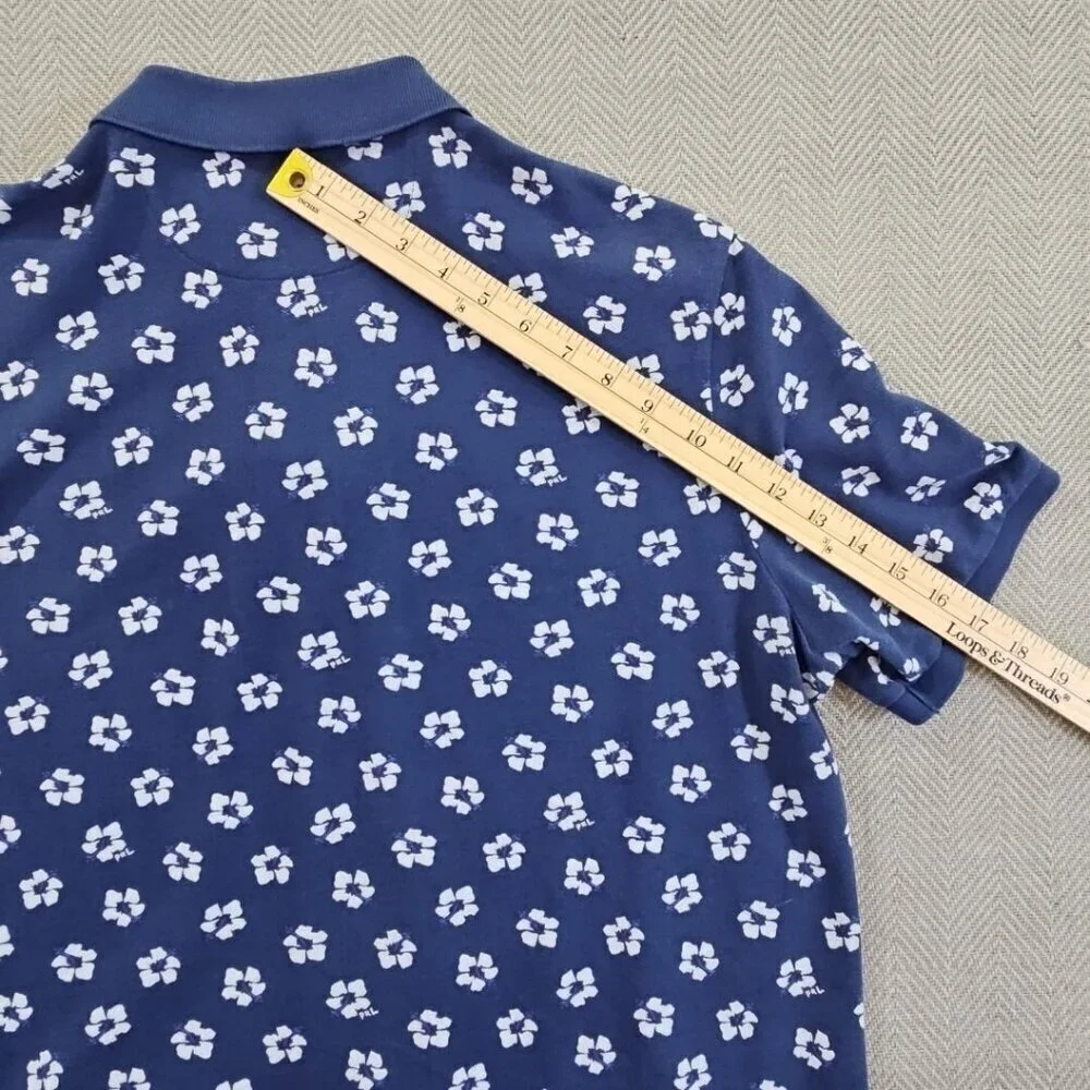 Polo‎ Ralph Lauren Classic Fit PRL Polo Shirt Men's Medium Blue Floral EUC LN